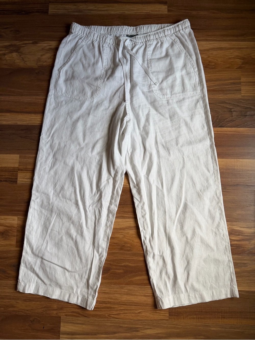 Eddie Bauer Hemplify Women's Wide Leg Hemp Blend Beach Pants White Size Medium